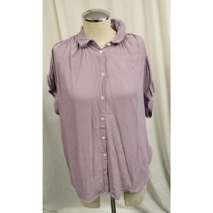 Madewell Size Medium Lilac Short Sleeve Button Down (K)